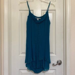 Blue silk Diane von Furstenberg designer dress
